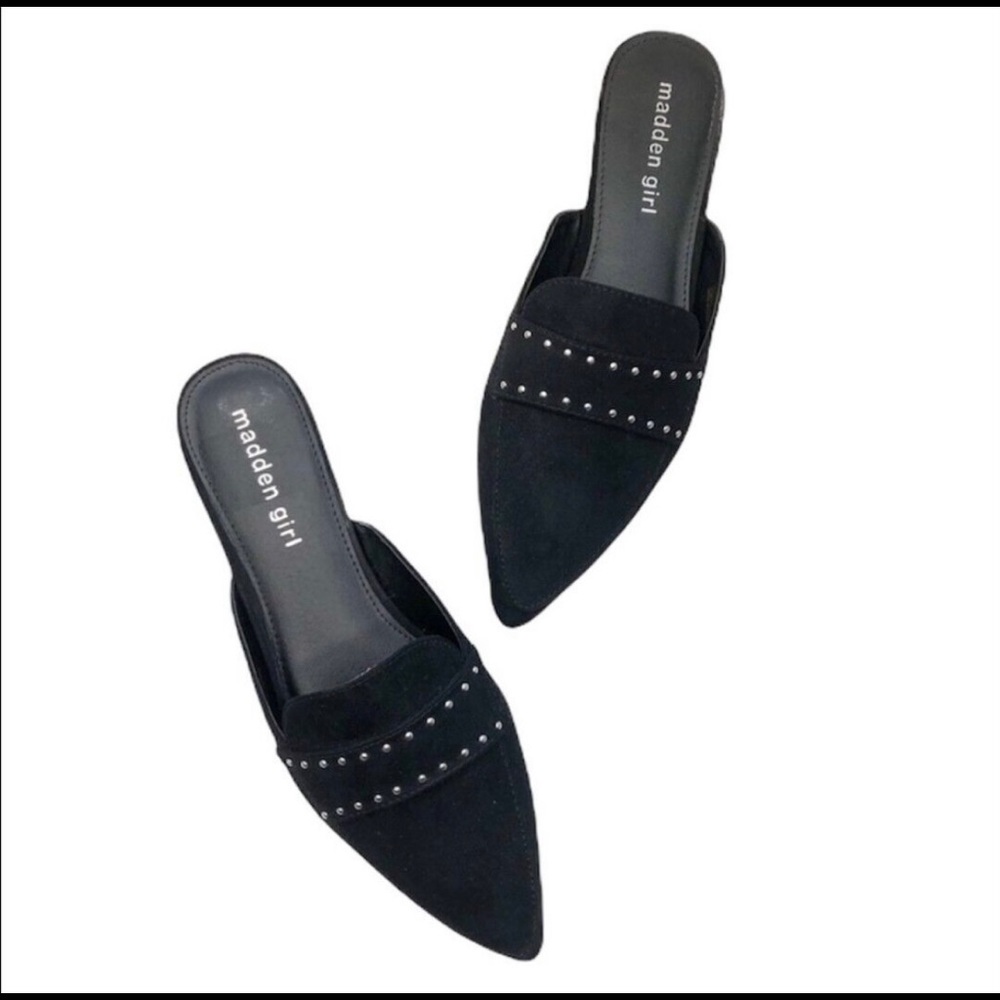 Madden Girl Mecca Black Studded Mules